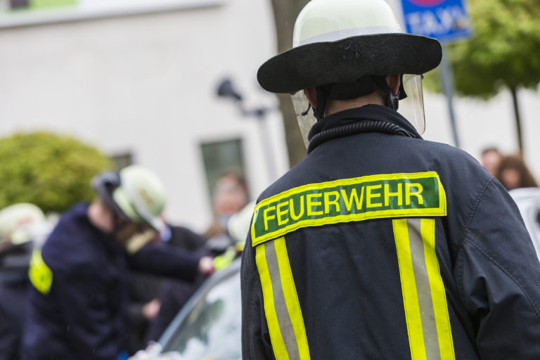 Verkehrssicherheitstag:
Feuerwehr im Einsatz bei einer Übung